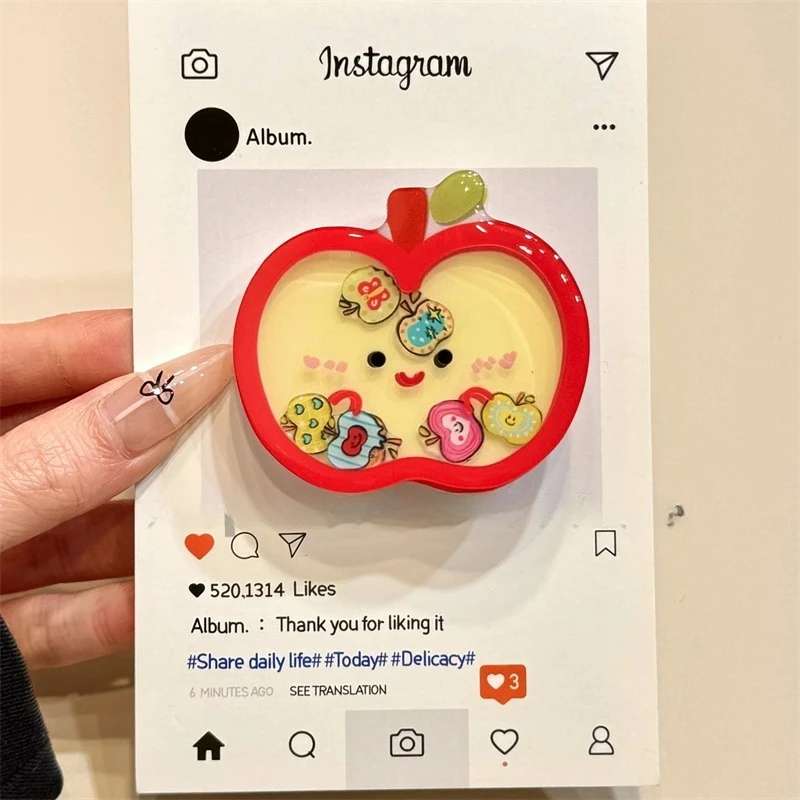 

Корейский милый мультяшный зыбучий песок, тема яблока, ручка для телефона, держатель Tok Griptok, кольцо с полной поддержкой iPhone 17, 16, подарок для девочки