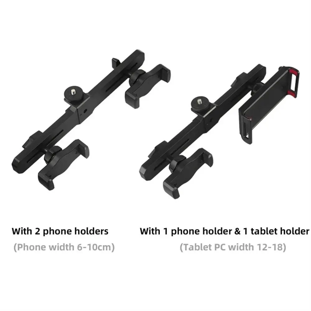 Smartphone Tablet Mount Double Clip Tripod Adjustable Movable Crossbar Clip for Living Stream Video Recording Selfie Holder Part