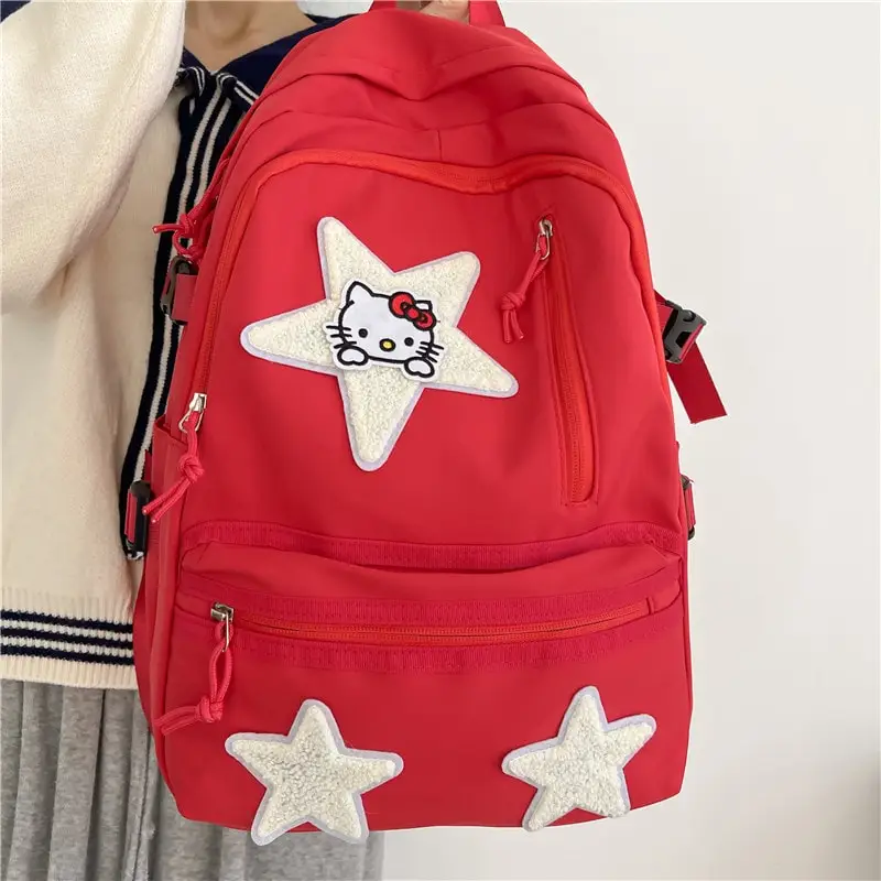 Sanrioed Hello Kitty Anime Cute Backpack Schoolbags Student Cartoon Travel Large Capacity Shoulder Bag Birthday Gift for Friend