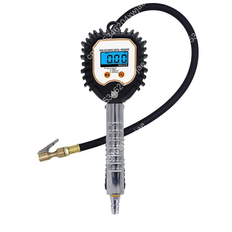 LCD Digital Tire Inflator Gauge with Pressure Release Valve PSI BAR Measurement Tool