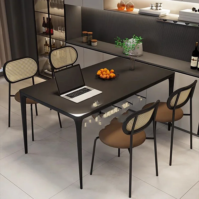 Italian Modern Dining Table Luxury Rectangle Vintage Black Dining Table Nordic Bench Ensembles De Meubles De Jardin Furniture