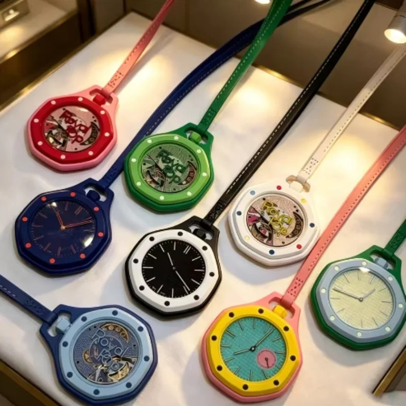 2027 Branded Pocket Watch Octagonal Hot Style Neck Quartz Movement Candy Color Quartz Watch With Identification