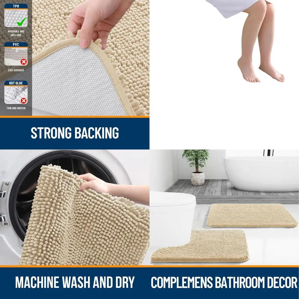 

Роскошные коврики для ванной из шенилла 70x24 см с резиновой подложкой, ультрамягкие и впитывающие, быстросохнущие, можно стирать в машине, для ванной комнаты, душа.