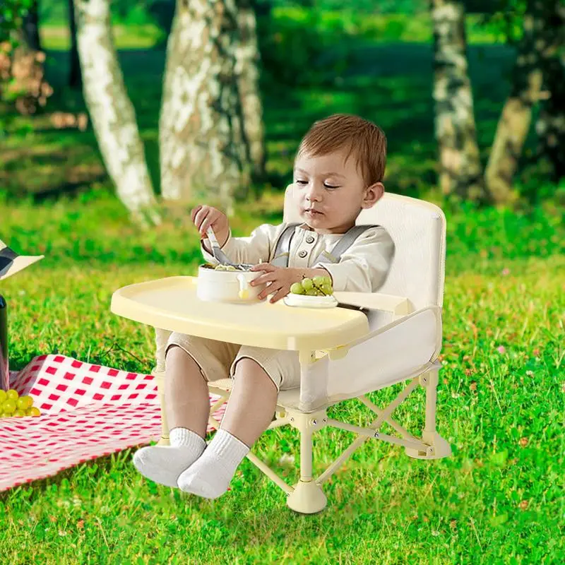 Silla de alimentación plegable para niños pequeños, mesa de comedor multifuncional con bandeja extraíble para comer