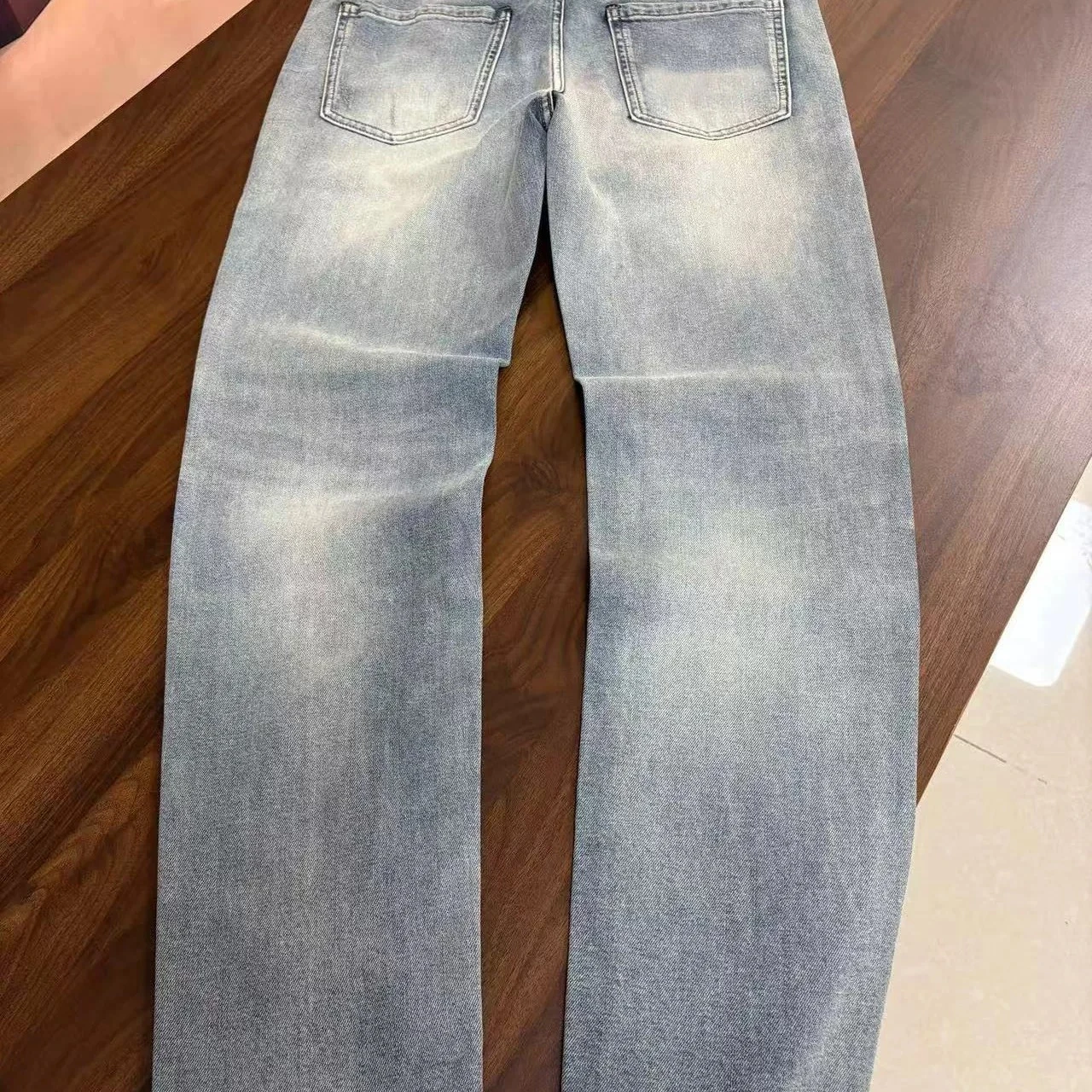 Italian summer BC gentleman washed old money style skin-friendly luxury slim-fitting small-footed jeans