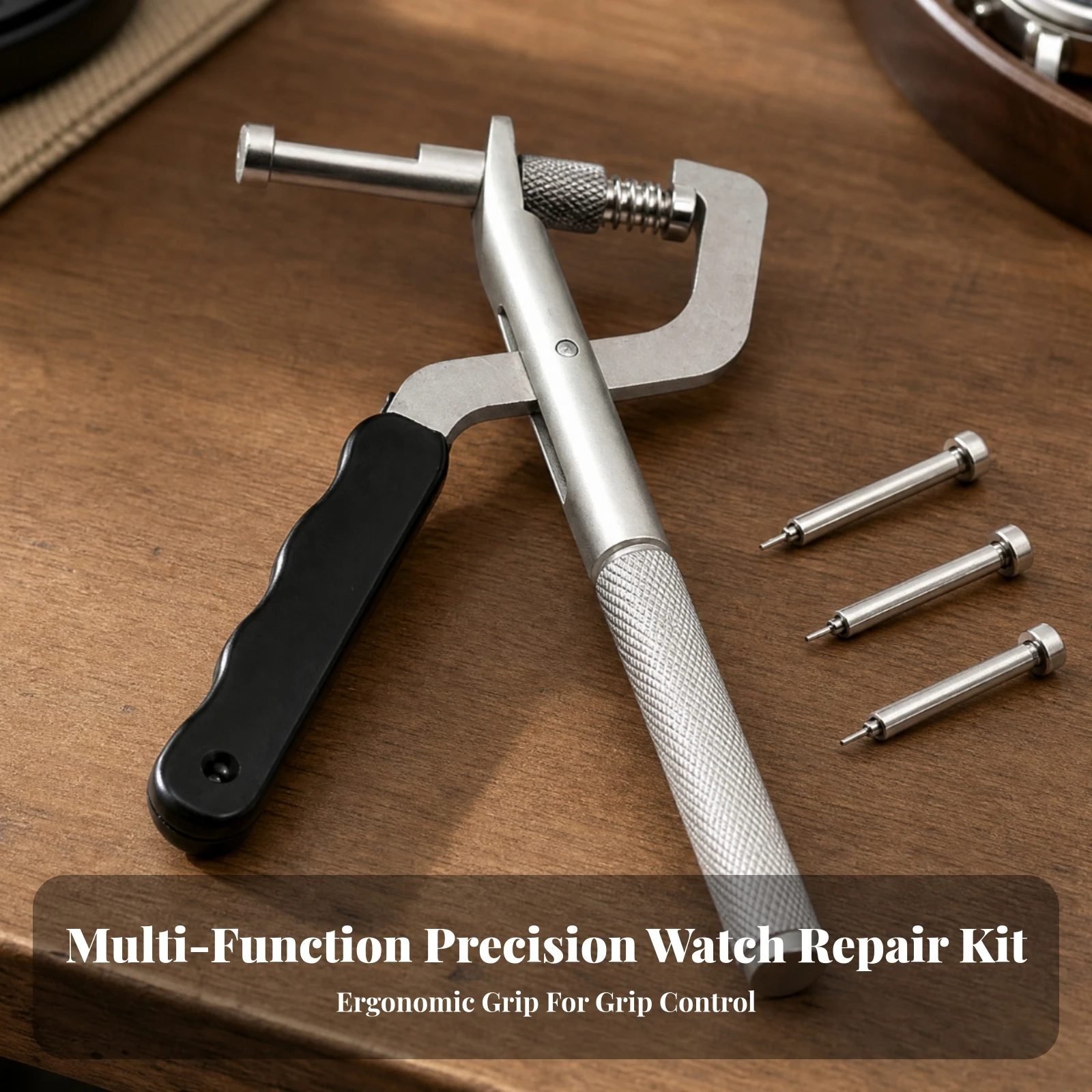 Watch Band Remover with Steel Pins Easy to Use Watch Link Remover Convenient Hand-Operated for Watchmakers, Workbench