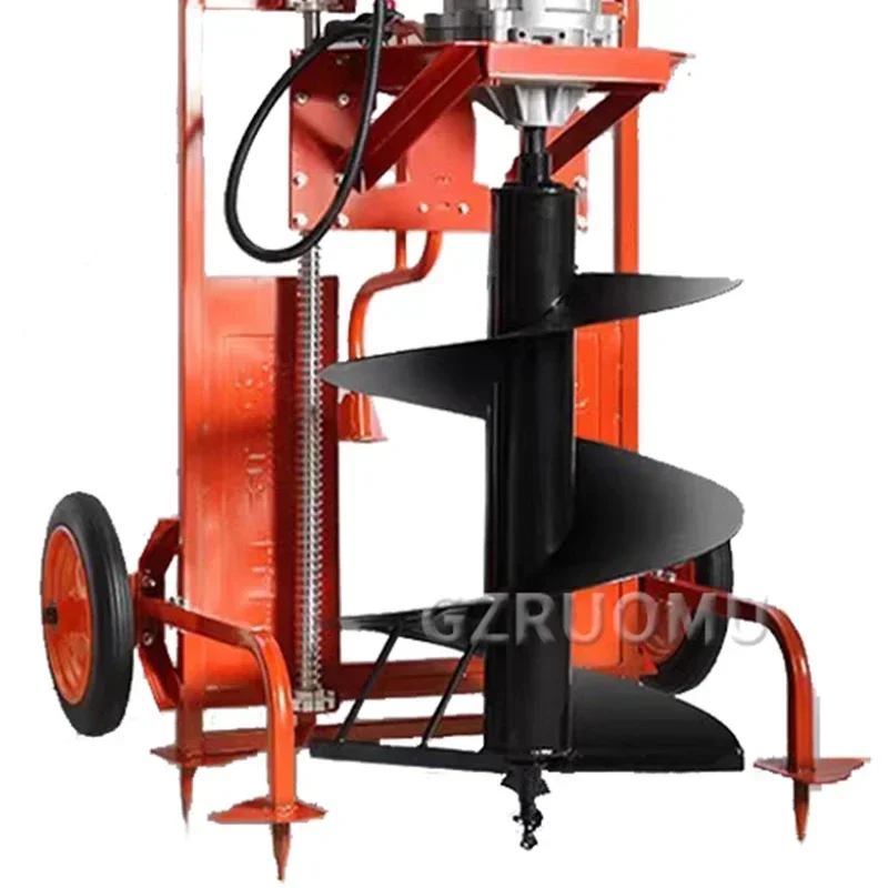 7.3KW Ground Drilling Digging Machine Tree Planting Digger 4Stroke Gasoline  Punching Machine 225CC Pedal Type Drill Pile Driver