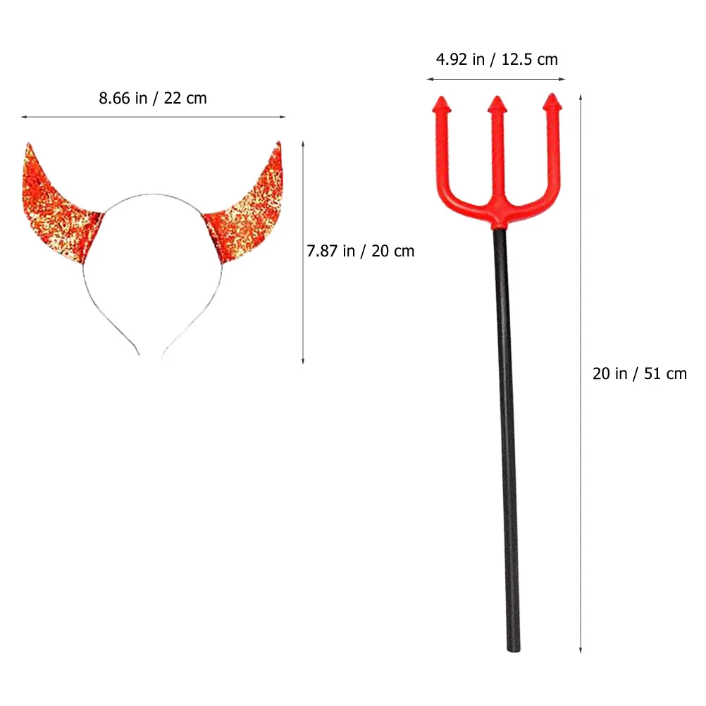 

1Set Devil Horns Headband Ox Horns Headband Durable Plastic Halloween Cosplay Costume Party Accessories Devil Costume