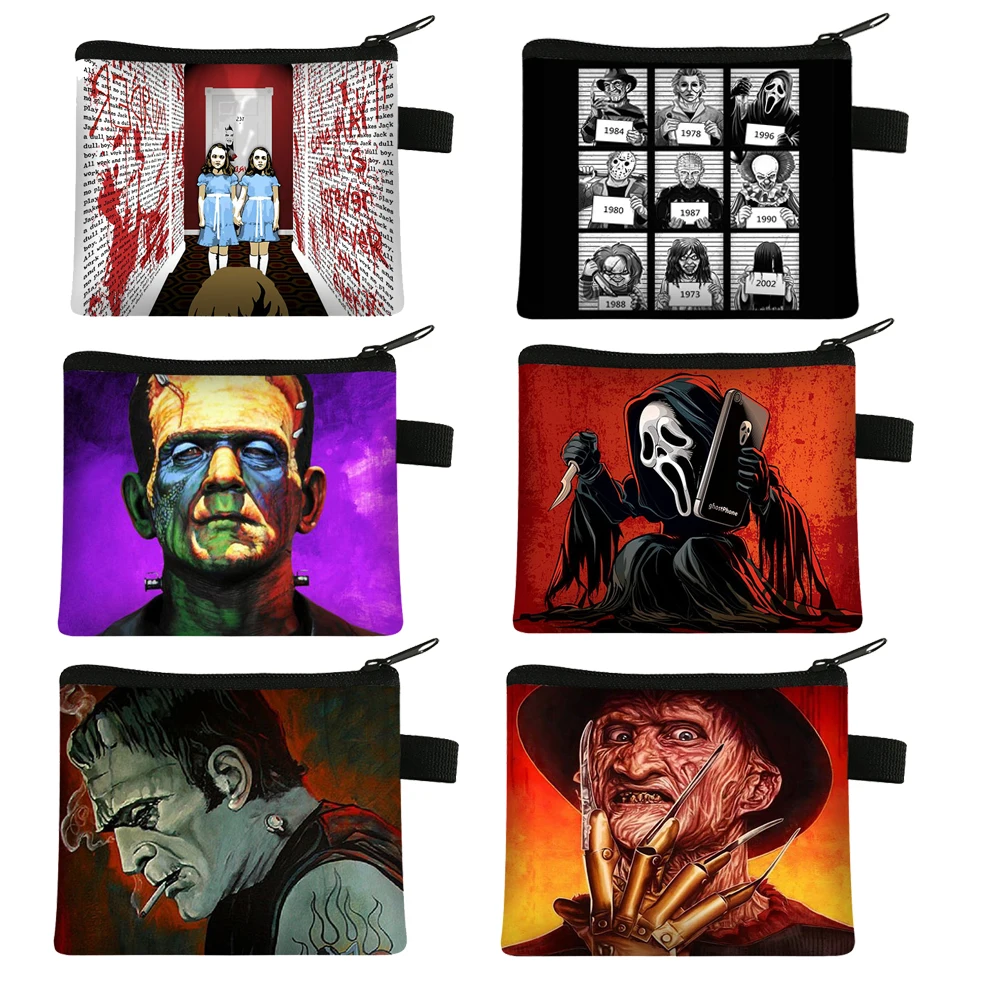 Classic Horror Movie Character Michael Myers / Jason / Freddy Krueger / Chuck Coin Purse Unique Mini Wallet Key Credit Card Bag