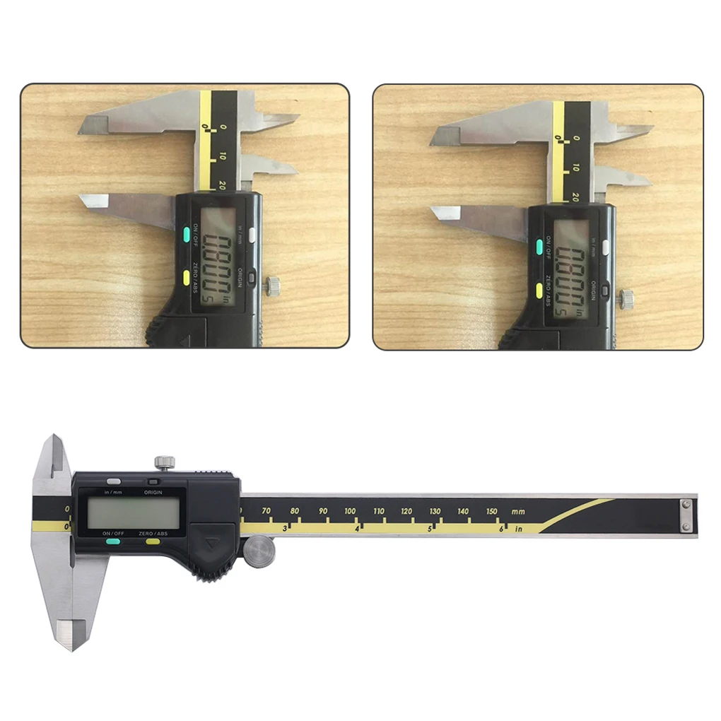 LCD Display Digital Vernier Caliper Ruler Gauge Precise Measuring Tool Stainless Steel 150mm 0.01mm