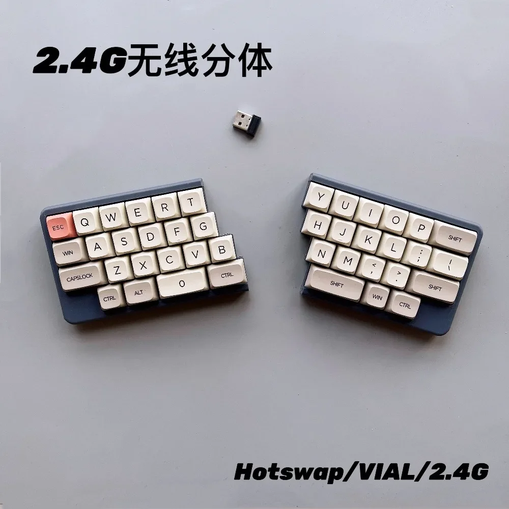 40% Split Mechanical Keyboard Hot Swap 2.4G Wireless Support VIAL Keyboard 1200mAh Custom Ergonomic Gaming Accessories