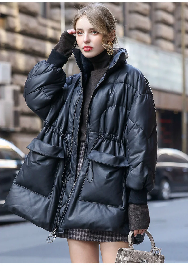 

2023 New Genuine Leather Jacket Women Oversized Down Jackets Warm Women's Sheepskin Coat Female Winter Parkas Mujer Ch