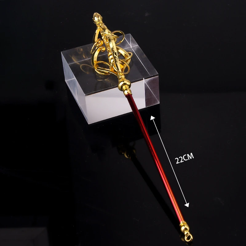 22 سنتيمتر/8.66in رحلة إلى الغرب تانغ الراهب تسعة حلقات القصدير قضيب سبيكة نموذج المفاتيح سبائك الزنك حلية سلاح لعبة السيف الصبي هدية #5