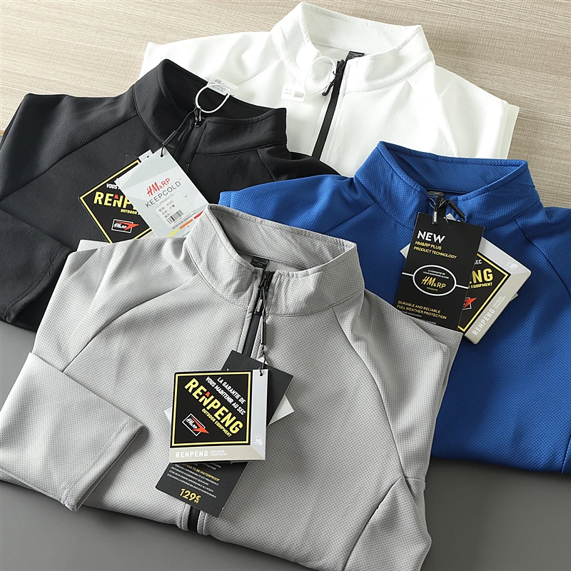 

Модная городская мужская демисезонная куртка с воротником-стойкой для активного отдыха, дышащая, 3D-вентилируемая, свободного кроя, с длинными рукавами, на молнии