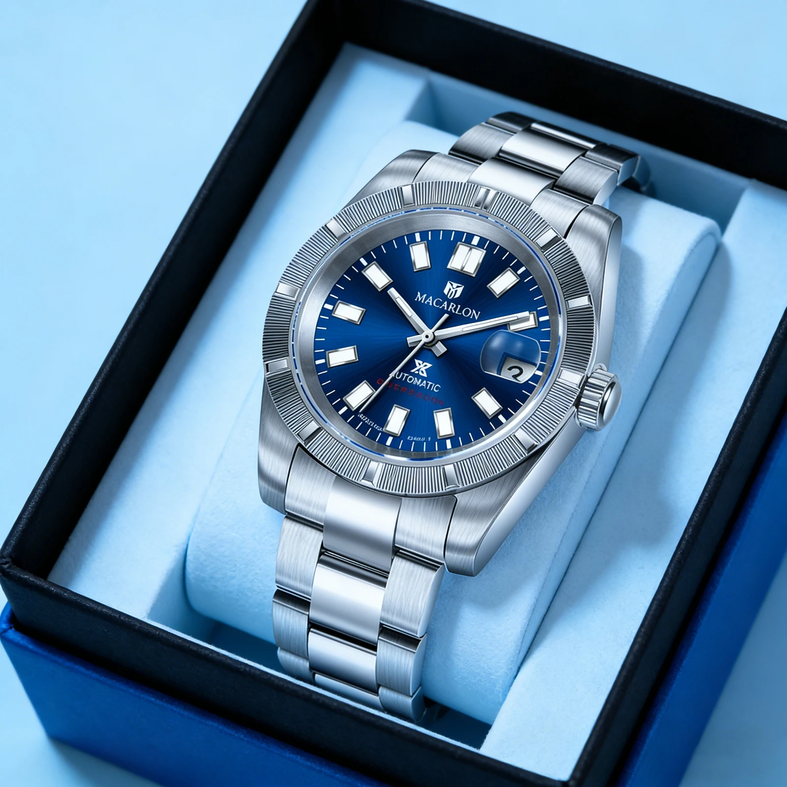 

Механические часы MACARLON Design 2026, новые, 38 мм, мужские, с сапфировым стеклом, светящиеся, из нержавеющей стали, водонепроницаемые, с китайским автоматическим механизмом NH35