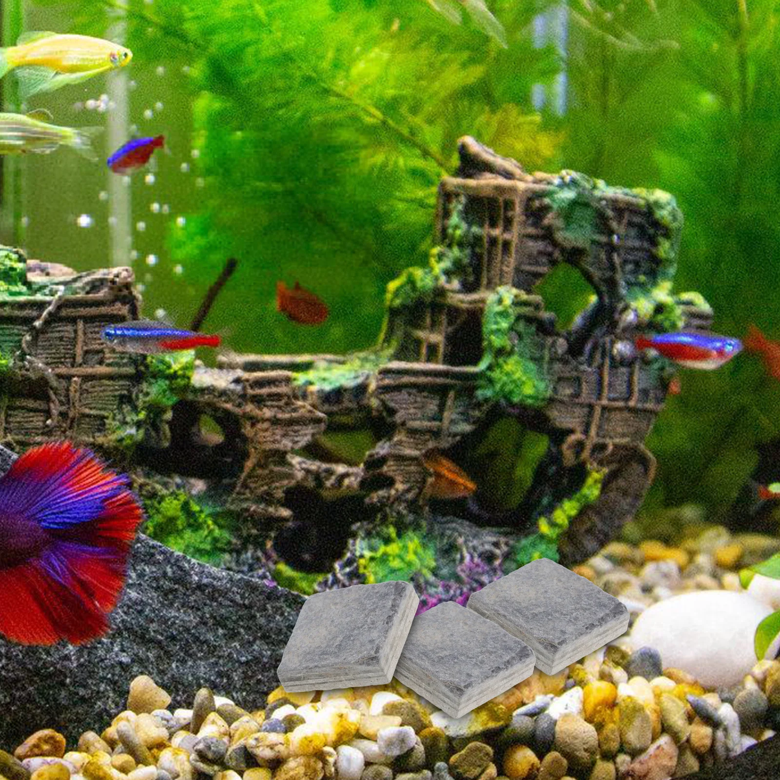 

10 Pcs Fish Tank Decorative Bricks Basking Rock for Turtle Aquarium Decorations