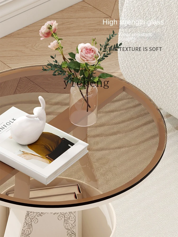 ZC Living Room Home Stone Plate Coffee Table Sofa Side Table Corner Table Modern Simple Small Apartment Bedside Small Table