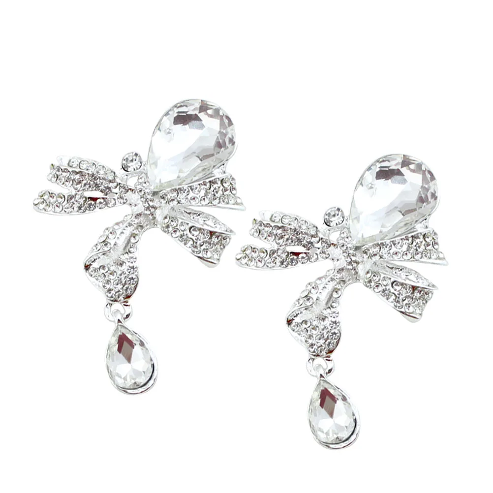 

2pcs Bow Pendant DIY Jewelry Supplies Lightweight Alloy Decor Phone Shell Rhinestone Clothing Accessories Gifts