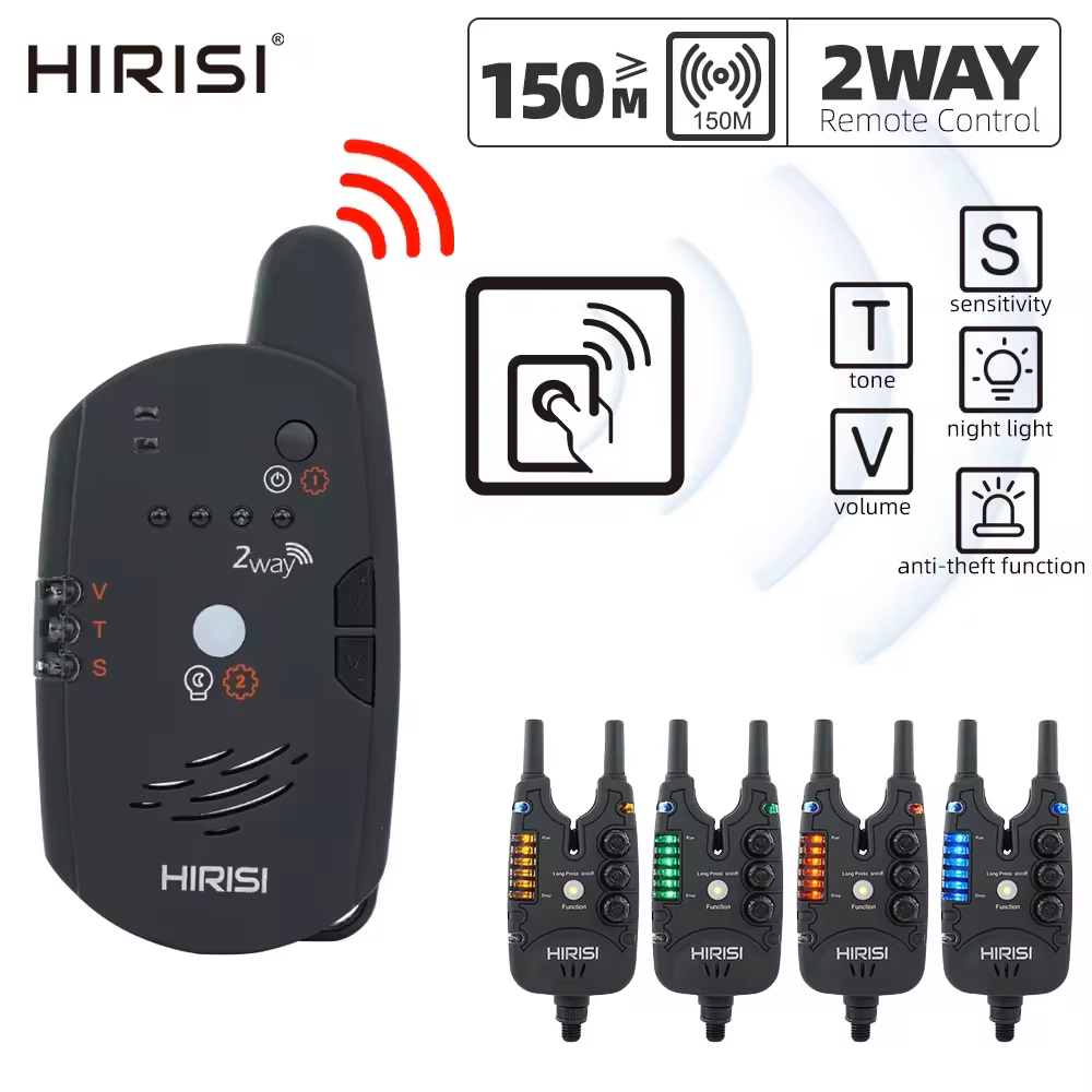Hirisi Carp Fishing Alarm Set Wireless Bite Alarm 2 Way Remote Control Bite Indicator Fishing Accessories S8 Похожие на AliExpress