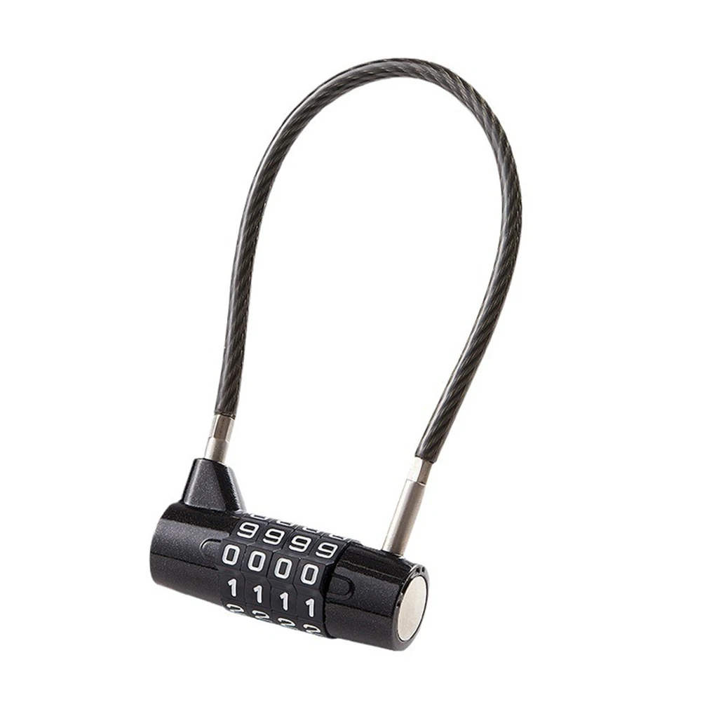 Garden Padlock Combination Lock Indoor Safety 5mm Steel Cable Anti-Corrosion Feature Compact Design For Bicycles