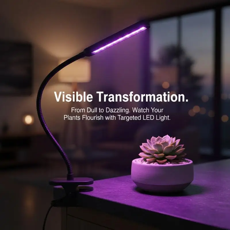 

USB LED Plant Grow Light Full Spectrum Indoor Adjustable Timer 24W 48LEDs for Home Office Garden Seedlings