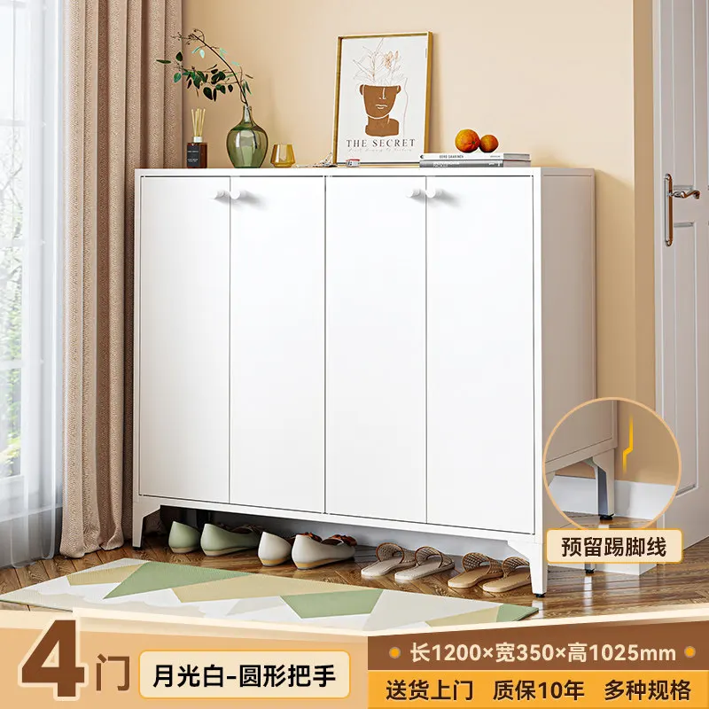 Shoe Cabinet Household Entrance, Steel with Lock, Entrance Storage Cabinet, Wall Mounted Large Capacity Storage Cabinet