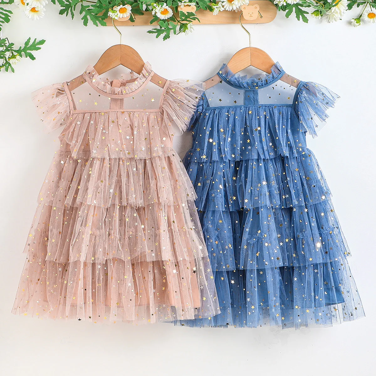 Girl Sequin Lace Princess Dress Kids Mesh Party Wedding Cake Clothes Toddler Girl Summer New Birthday Prom Gown Vestidos Costume