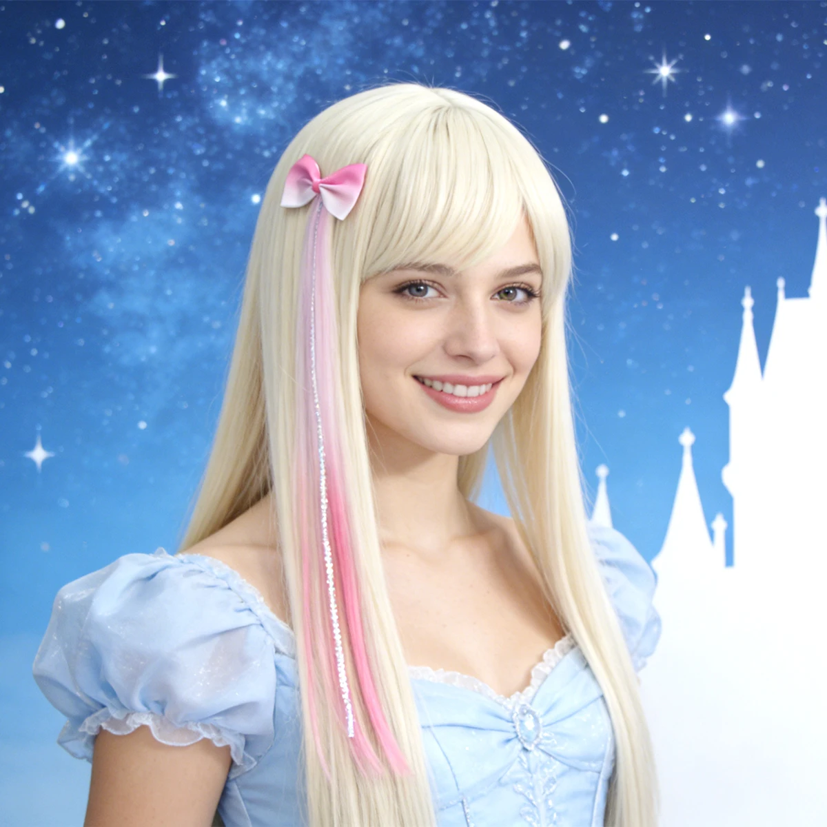 

Заколка для волос с градиентным бантом от розового до белого цвета — заколка для парика с милым бантом, идеально подходит для разных случаев, мода