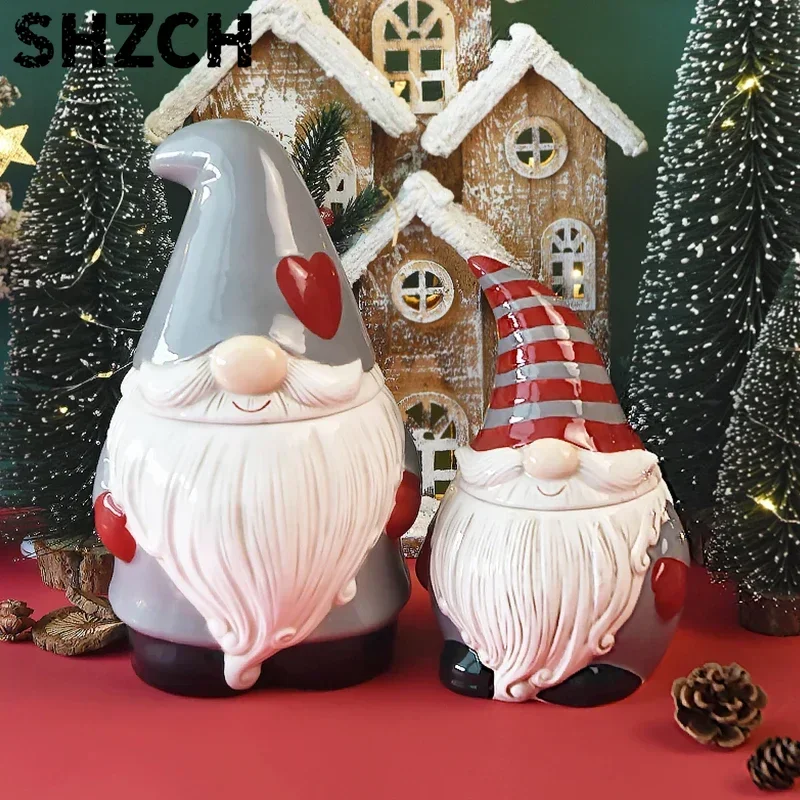 Santa Santa Claus Sealed Jar Creative Ceramic Jar with Lid Snacks Candied Fruits Dried Fruits Storage Container Ceramic Kitchen Jar - Aliexpress Deal