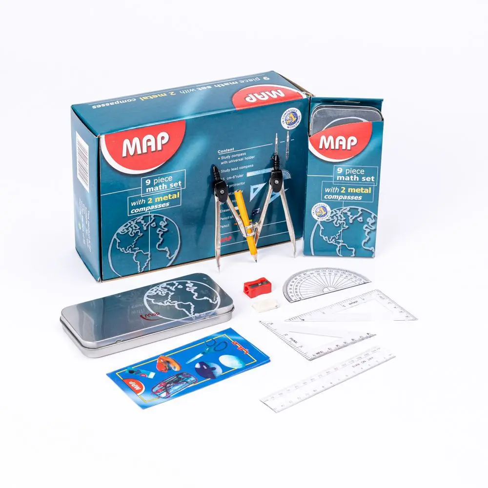 Tin Box Compass Drawing Tools Set Student Professional Learning Supplies Portable Drafting Instruments Stationery Combination