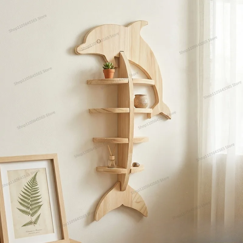 For wooden wall rack, shallow wood wall rack, bedroom, living room wall rack, tea set pendulum