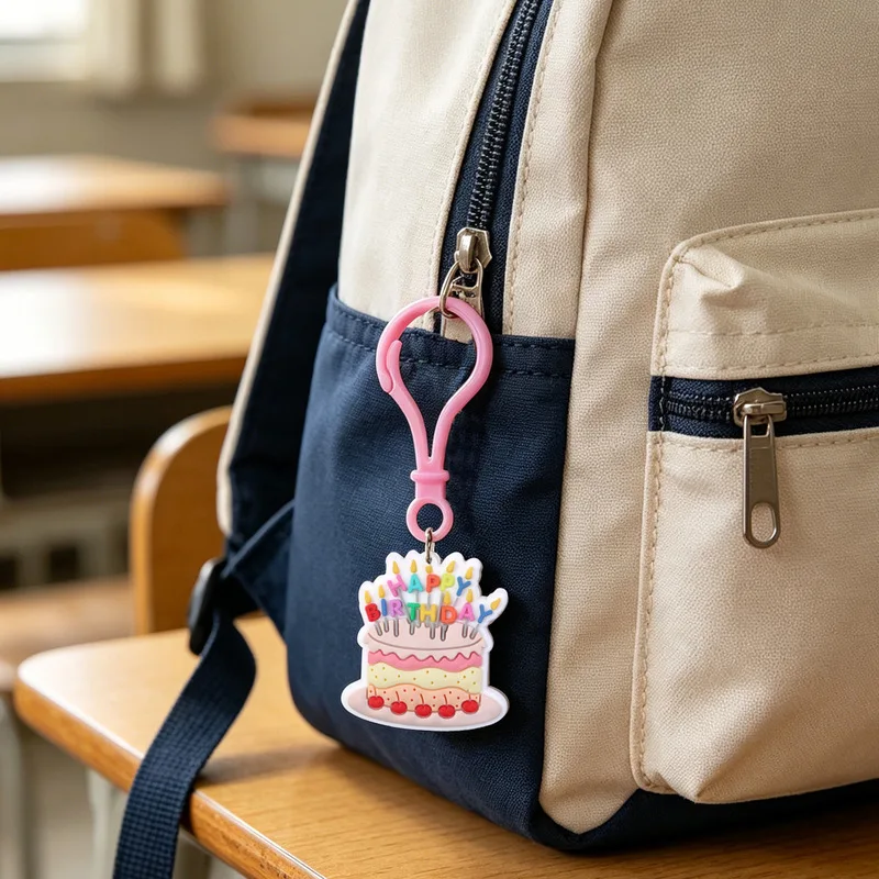 Wholesale Mixed 15 Styles Cake Pendant Soft  Birthday Cake Bag Charm Kawaii Dessert Hanging Ornament Backpack Clip Gift