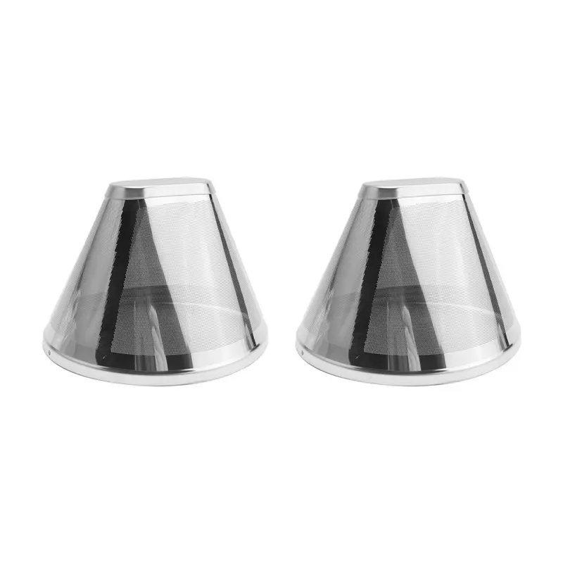 ABWR-Stainless Steel Coffee Filter, Suitable For Coffee Filter Replacement, 4 Cone Permanent Coffee Filter 2Pcs