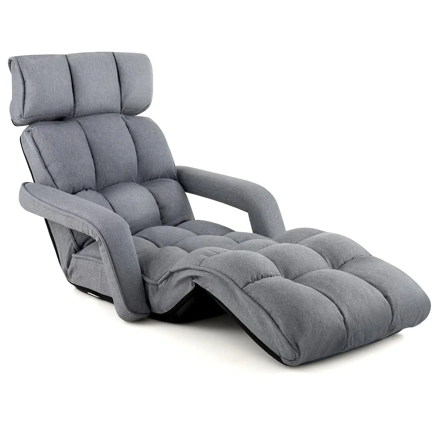 Foldable Floor Sofa Chaise Lounge, 6-Position Padded Lounger with Adjustable Backrest Footrest for Living Room, Customized