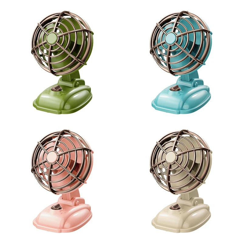 Retro Mini Desktop Fan 400Mah USB Rechargeable Desk Outdoor Desk Fan Portable Desktop Fan