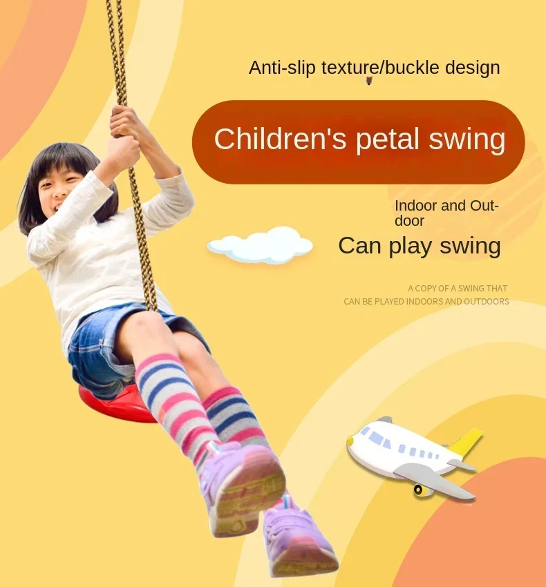 Swings for Children Indoor Outdoor Toys Garden Swing Kids Hanging Seat Toys with Height Adjustable Ropes