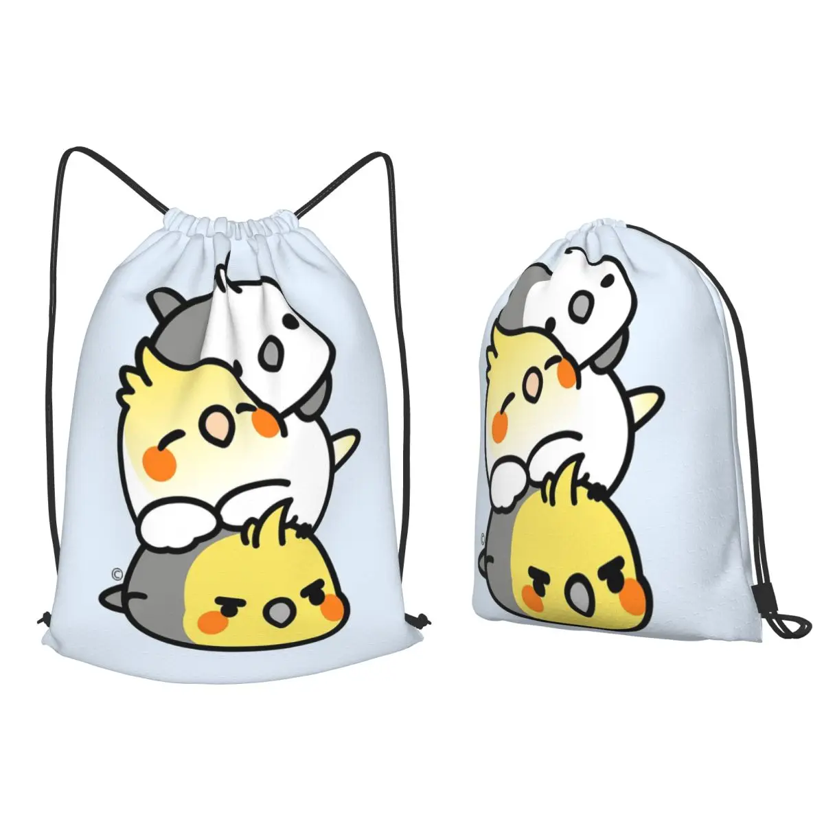Pet Birds Cute Cockatiel Budgie Parrot Backpacks Fashion Drawstring Bags Shoes Bag Book Bags for Man Woman School