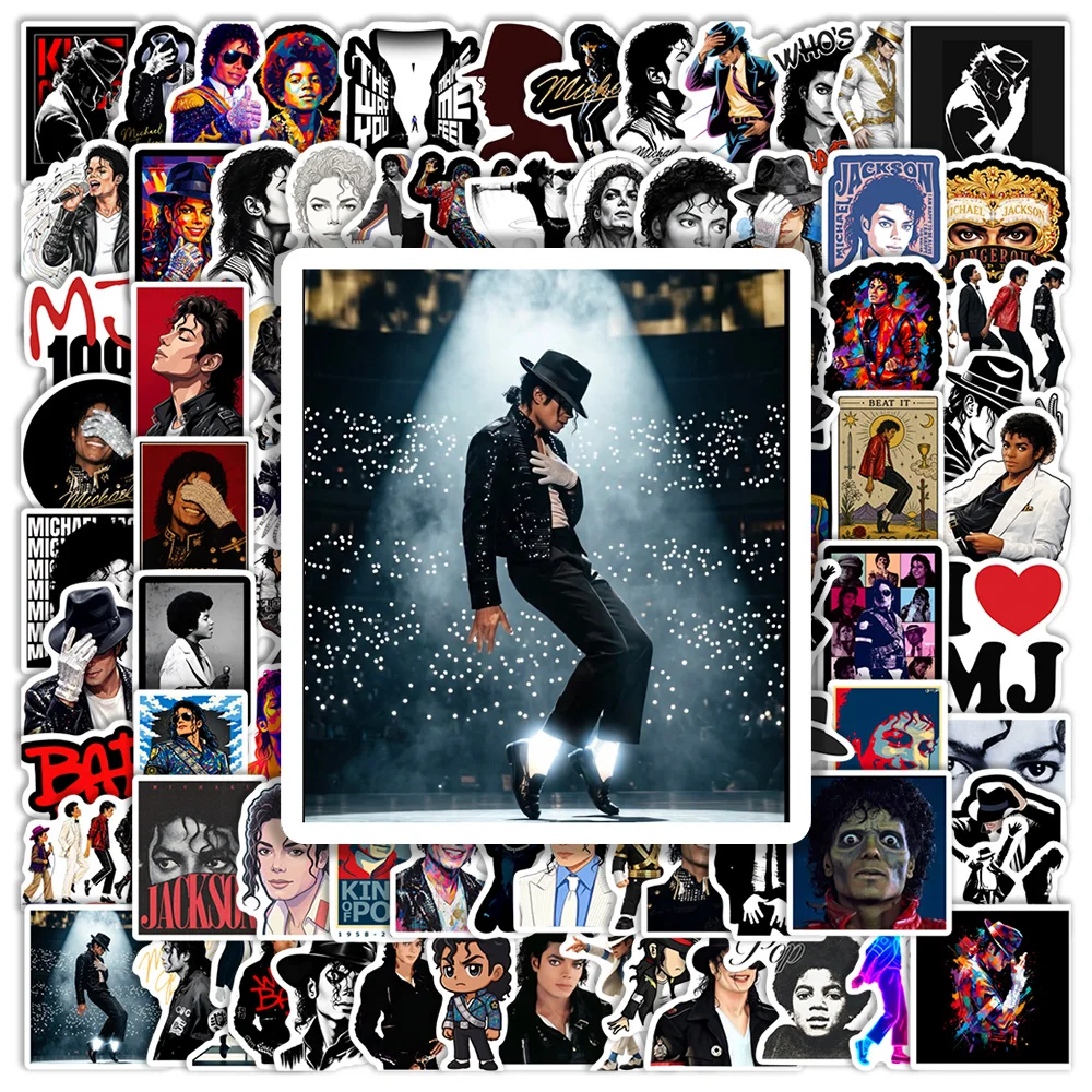 Michael Jackson King of Pop Aufkleber Vinyl Wasserdichter Aufkleber DIY Geschenk für Laptop, Handy, Gepäck, Flaschen, Scrapbook, Tagebuch, Bastelarbeiten – Detail 1