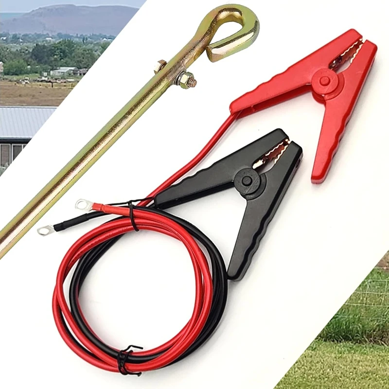 Electric Fence Wire-Ground Rod,Connect Energizer And Electric Fence Charger Solar,Suitable For Generator Electric Fence