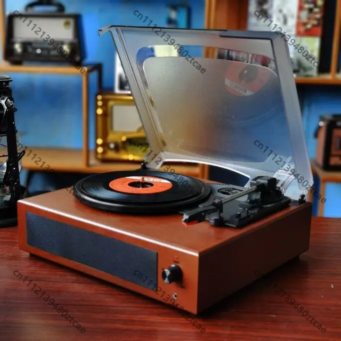 Retro Desktop Turntable Player New Chinese Style Vintage Vinyl Record Player Phonograph