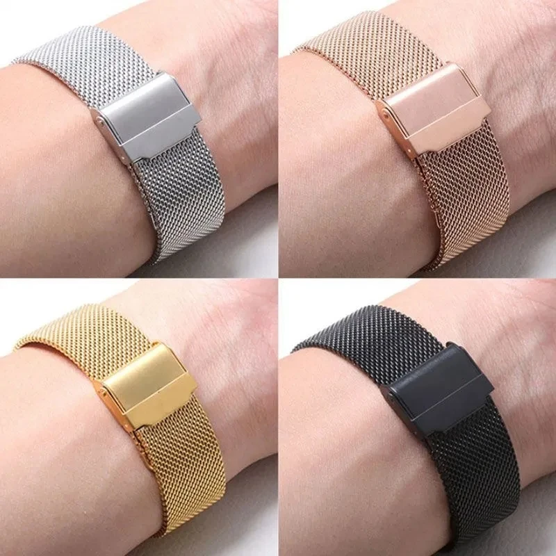 Huawei Watch用ミラネーゼストラップ,スチールブレスレット,Samsung Galaxy Watch 4, 5, 6, Huawei gt2,gt3,42mm, Honor magic2,42mm用