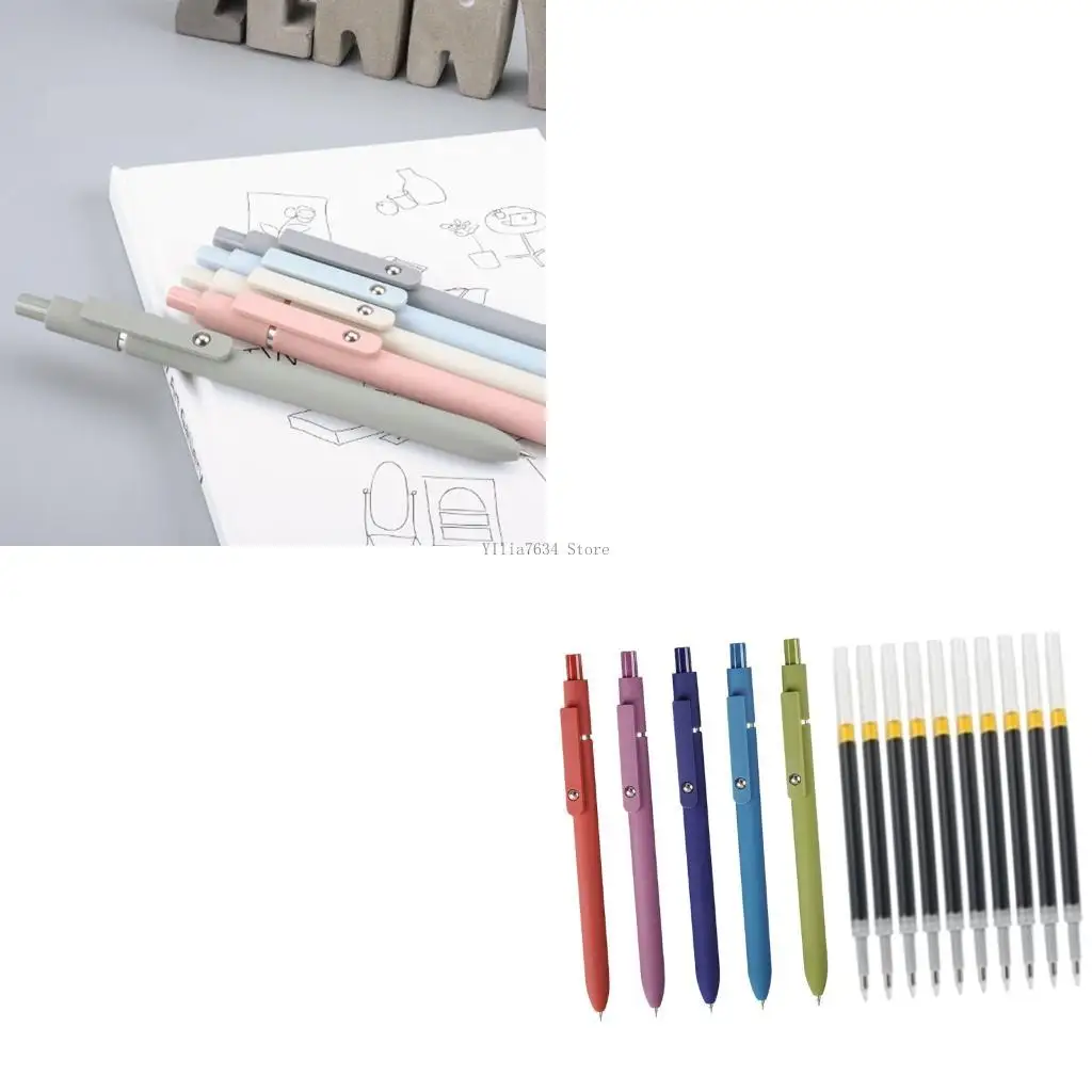 

Упаковка из 5 выдвижных гелевых ручек с наконечником 0,42 мм, гелевая ручка с чернилами, быстросохнущая ручка для письма, для