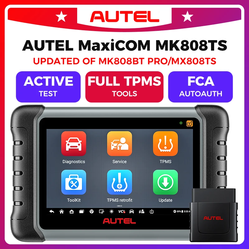 Autel MaxiCOM MK808S TS Diagnostic Scanner All In One Complete TPMS Tools Bidirectional Auto Scanner Upgrade of MK808BT PRO