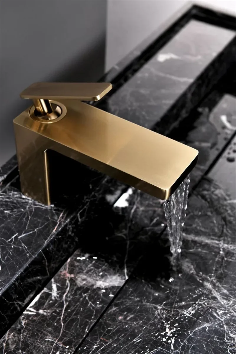 حوض تحت الطاولة صنبور ساخن وبارد، حوض غسيل بفتحة واحدة، شلال مربع لاسكين، صنبور 30665 #5