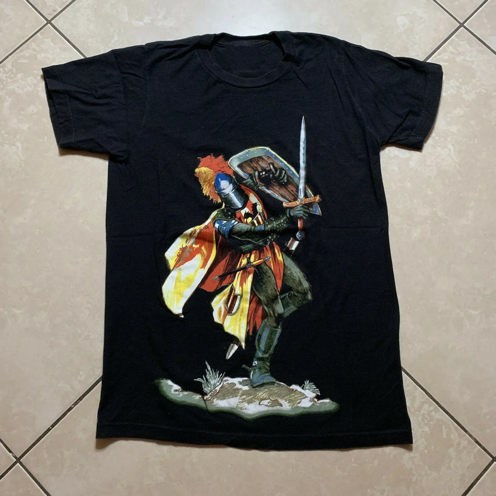 Medieval Sword Shield Sword Knight Fighting Graphic T-Shirt. Summer Cotton Short Sleeve O-Neck Mens T Shirt New S-3XL