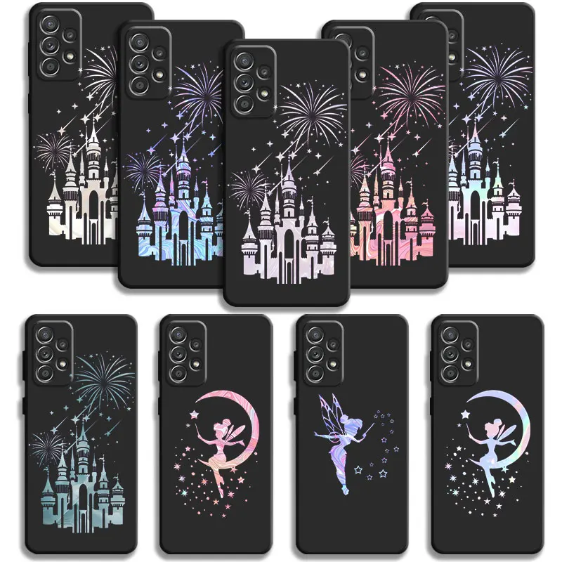 Phone Case For Samsung Galaxy A55 A54 A53 A52 A35 A15 A50 A70 A51 A14 A13 A12 A34 A32 A22 A21s A23 Disney Princess Castle Fairy