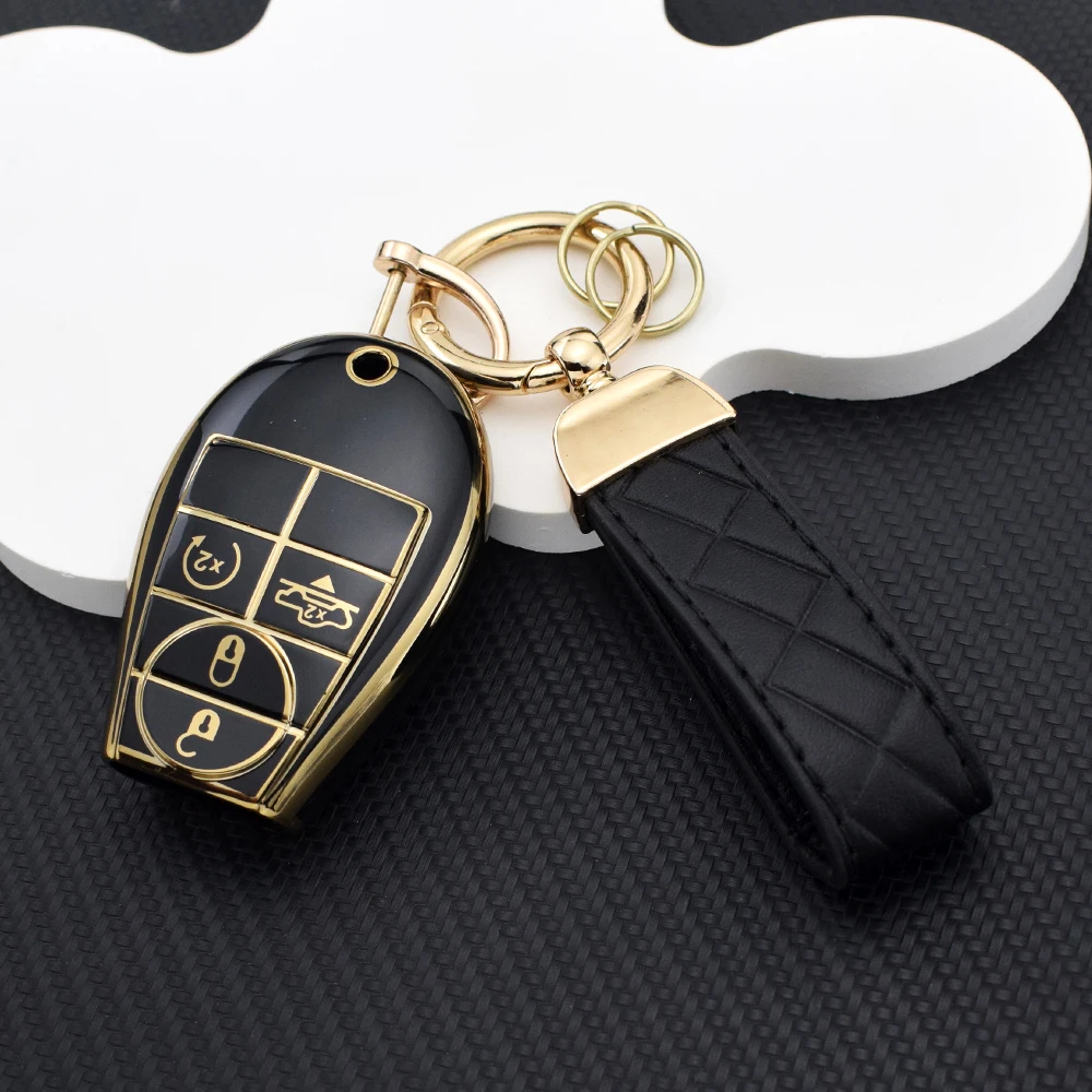 4 Buttons TPU Car Key Shell for Chrysler Jeep Compass Renegade Cherokee Smart Remote Auto Key Fob Case Accessories