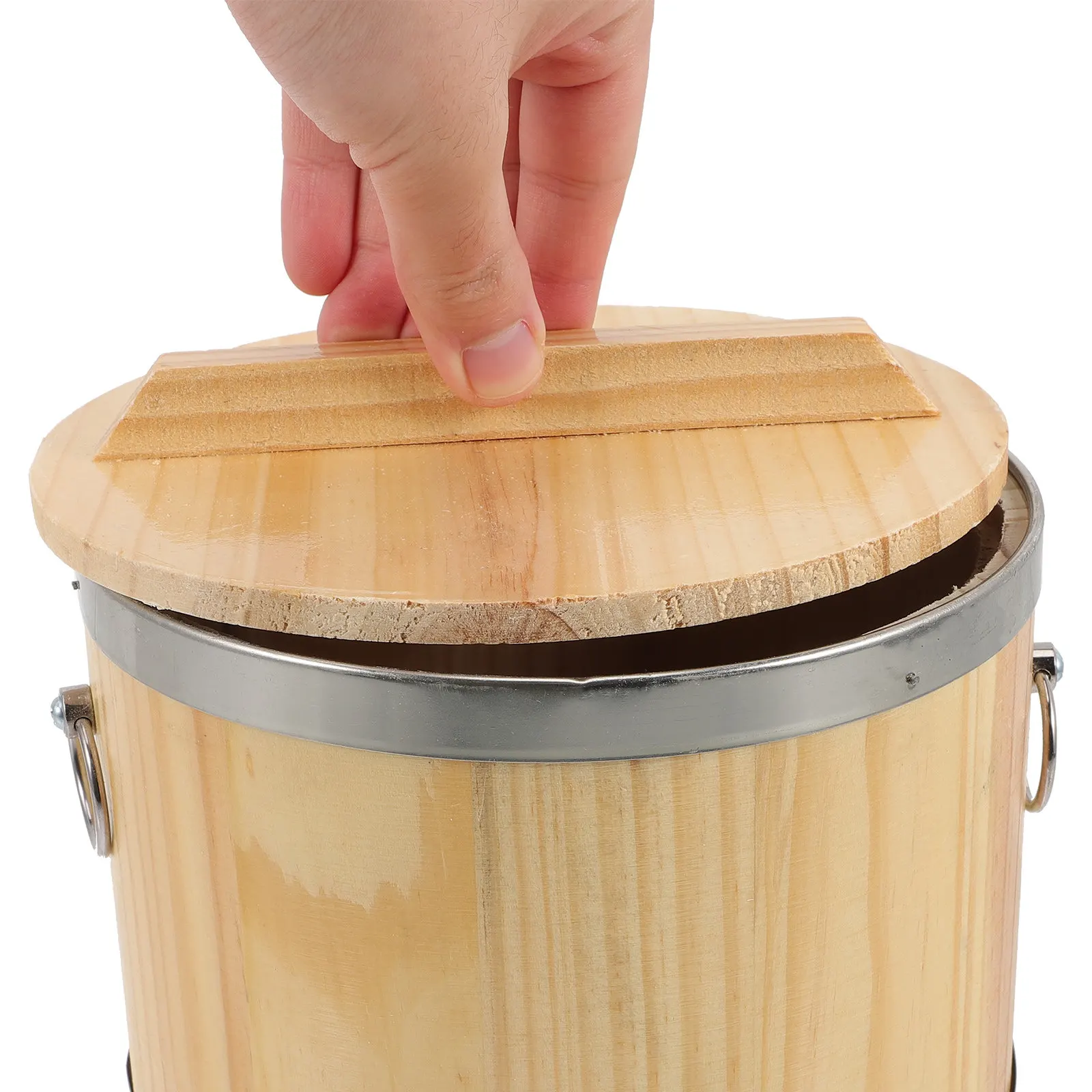 Cubo Redondo de Madera para Arroz, Contenedor Multifuncional para Arroz Cocido, Suministros de Cocina para el Hogar, Almacenamiento para Sushi, Cenas y Fiestas