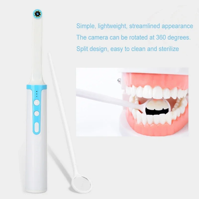 1080P 2MP High Definition Wireless WIFI Dental Intraoral Mirror 8 LED Waterproof Oral Mirror Built-in 800mAh Lithium Battery