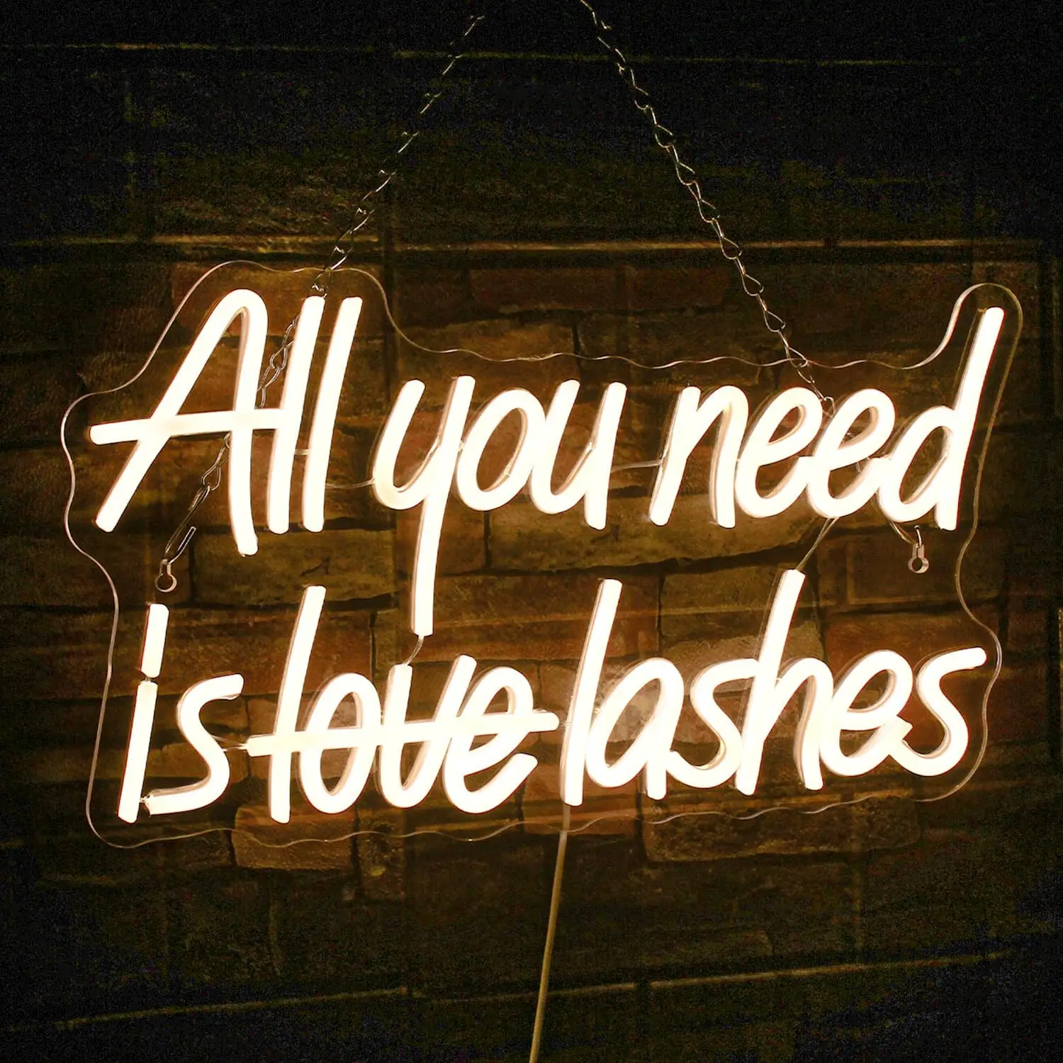 

All You Need Is Lashes Neon Sign Warm White Led Neon Signs For Wall Decor For Party Girls Room Nail Room Salon Lash Room Decor